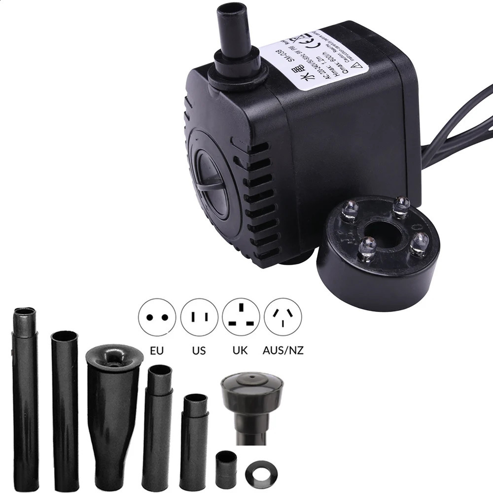 8W Multi-function Aquarium Oxygen Fish Pond Led Color Changing Submersible Water Pump Garden Water Fountain Pump Maker Pump D30 241225