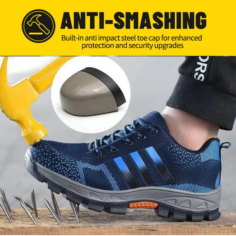 High Quality Unisex Men Steel Toe Cap Work Safety Shoes Puncture-Proof Boots Non Slip Sneakers Indestructible Shoes 3 Color 241226
