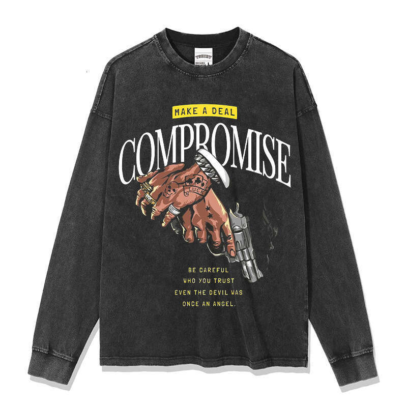 Bc new summer American street dark style printed short sleeved t-shirt made of pure cotton round neck hooded sweatshirt
