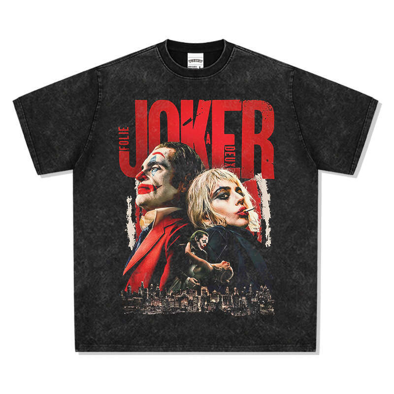 American Joker JOKER printed short sleeved T-shirt, loose and versatile, pure cotton round neck hooded sweatshirt