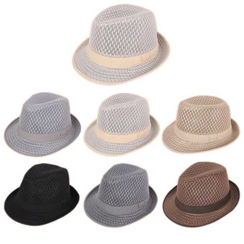 Summer Mesh Breathable Material Mens Fedoras Adult Bowling Hat Classic Edition Cheap Hat W241225