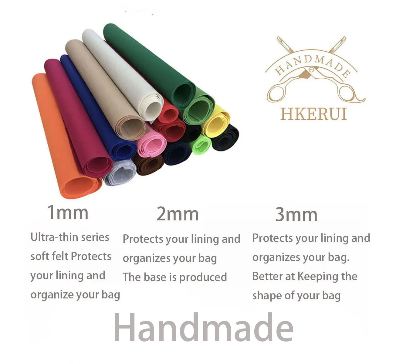 For H 25 Bir 30 k s 35 40 handmade 3MM Felt Insert Bags Organizer Makeup Handbag Organize Portable Cosmetic base shape 241226
