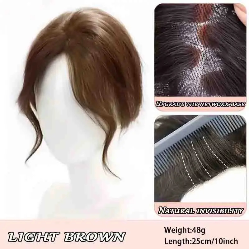 Invisible Clip In Synthetic Hair Bangs for Women 3D Middle Part Straight Side Fringe Extensions Natural Looking Hairpiece 241225