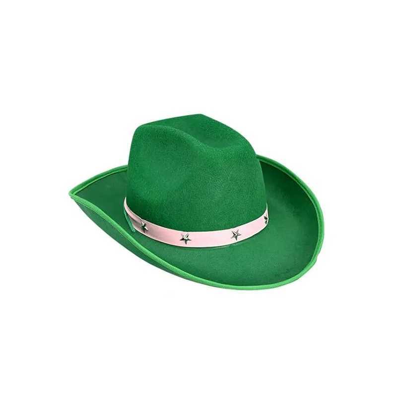 Retro Western Cowboy Hat Star Rivet Black Wool Jazz Hat Mens Ethnic Style Felt Jazz Hat Fedora Hat Hombre Cs W241225