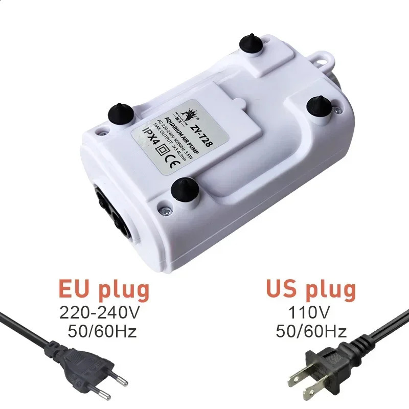 3.5W Double Hole 220V-240V Aquarium Silent Air Pump Adjustable Oxygen Pump 110V Fish Tank Bubble Pump Aquarium Air Compressor 241225