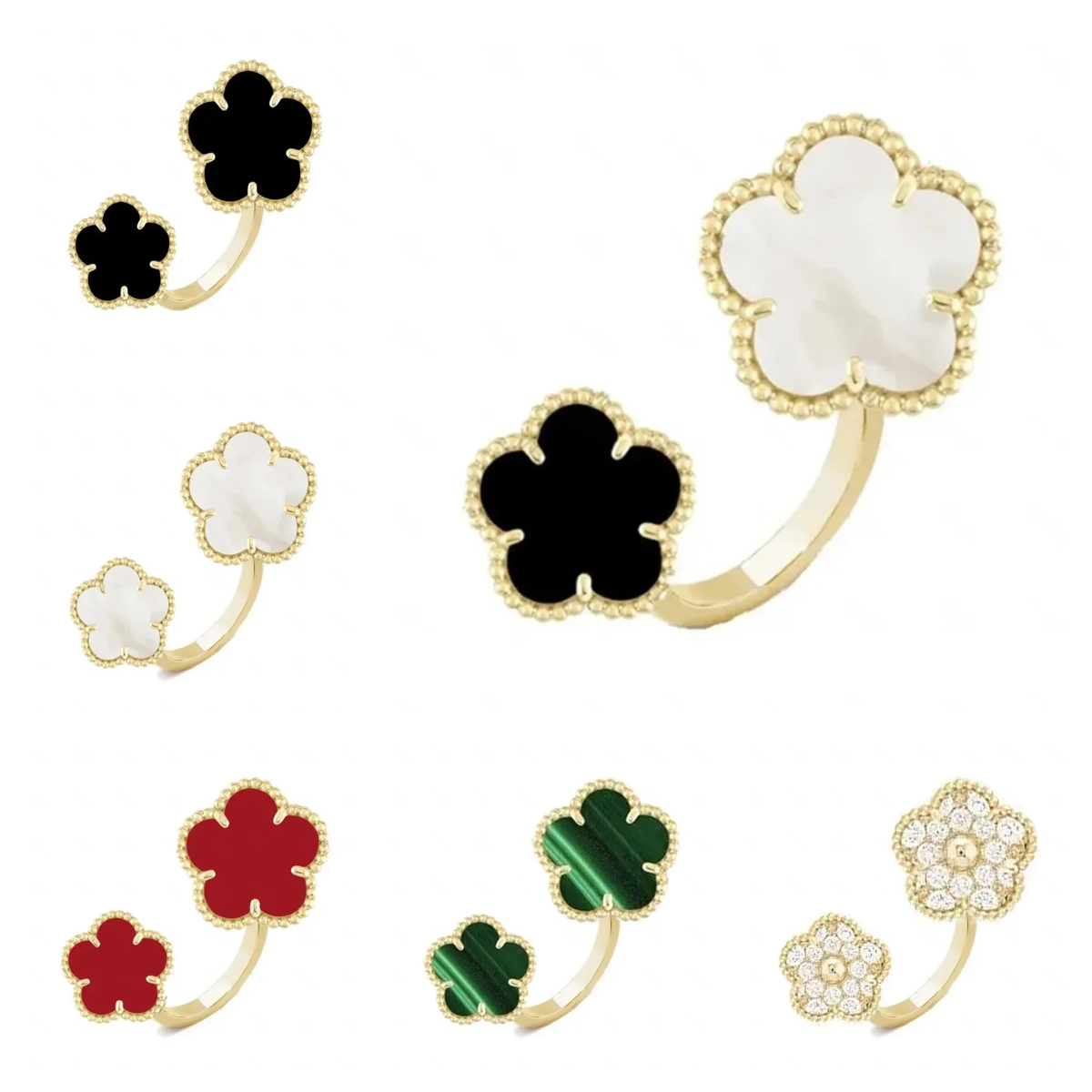 designer ring diamond ring jewelry woman designer clover ring stainless steel jewellery Casual Daily Outfit silver ring 925 gold ring women 18k ring gifts for sister