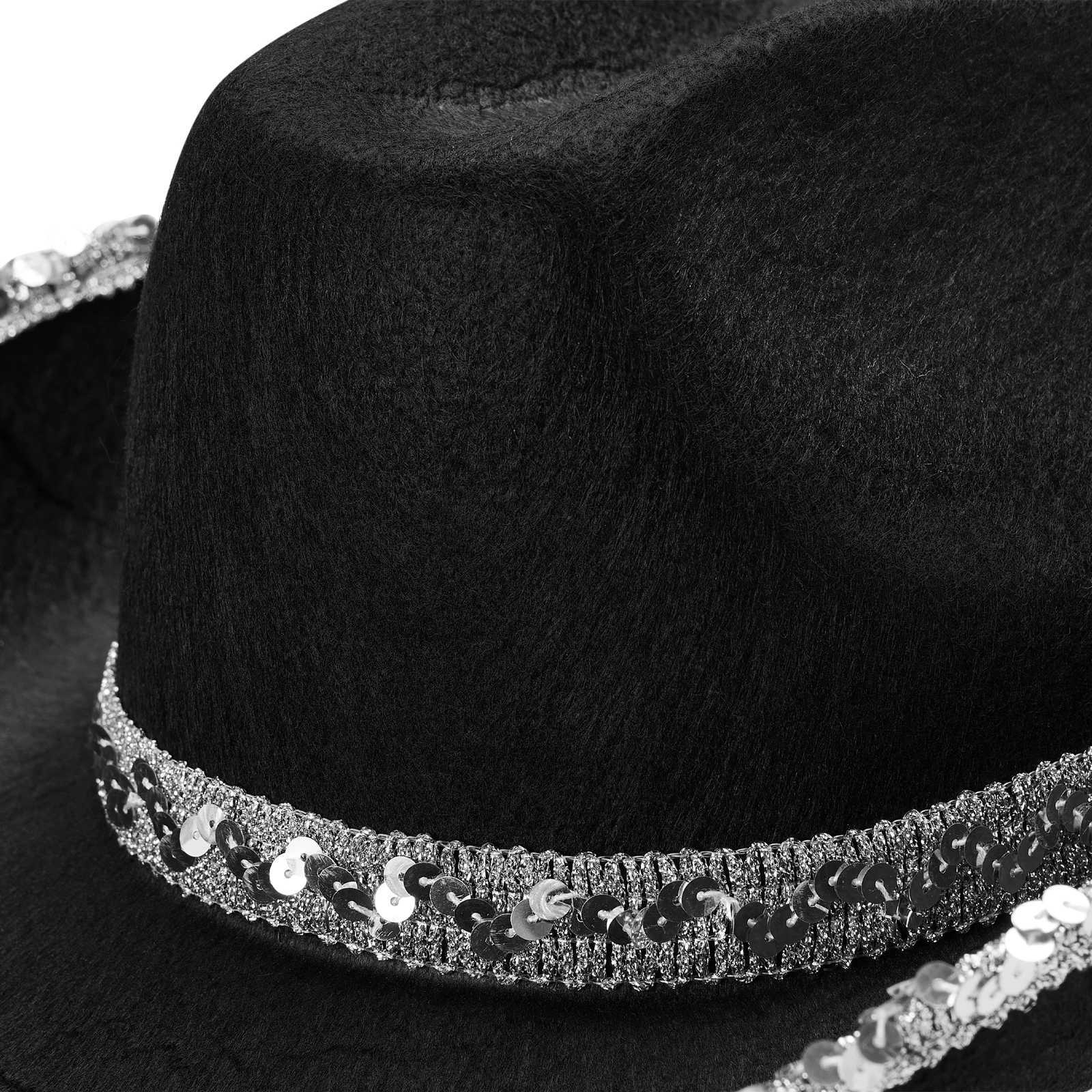 Ctivating New Women Rhinestone Cowboy Hats Wide Brim Western Style Furry Cowgirl Hats Birtay Party Supplies W241225