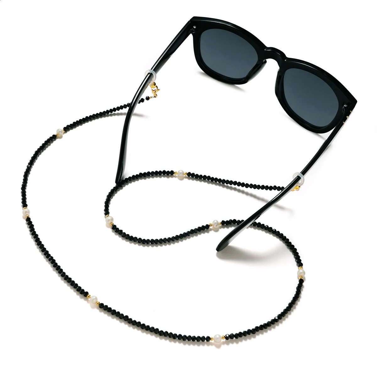 Teamer Crystal Beaded Glasses Chain for Women Fashion Lanyard Gold Color Metal Sunglassses Chains Strap Cord Hanging Neck Holder 241226