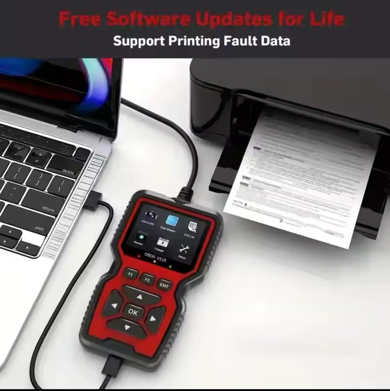 Universal V519 OBD2 Scanner Truck and Car Code Reader OBDII Diagnostic Code Reader Tool for Check Engine Light Read/Erase Codes
