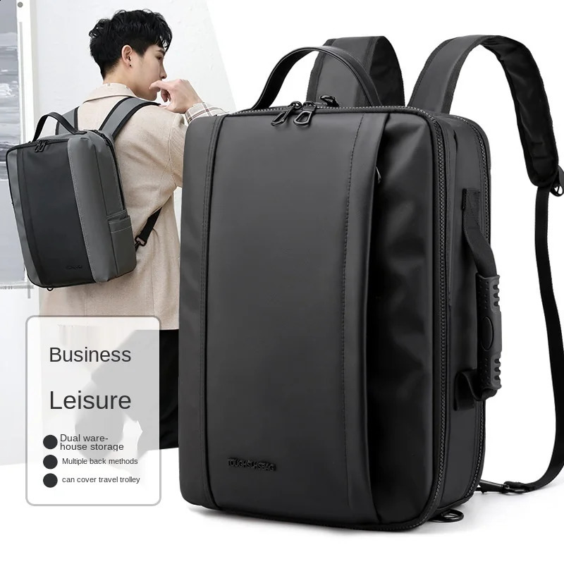 Mens and Womens Multifunctional Backpack Waterproof Three-purpose Laptop Bag Large-capacity Leisure Business Backpack 241226