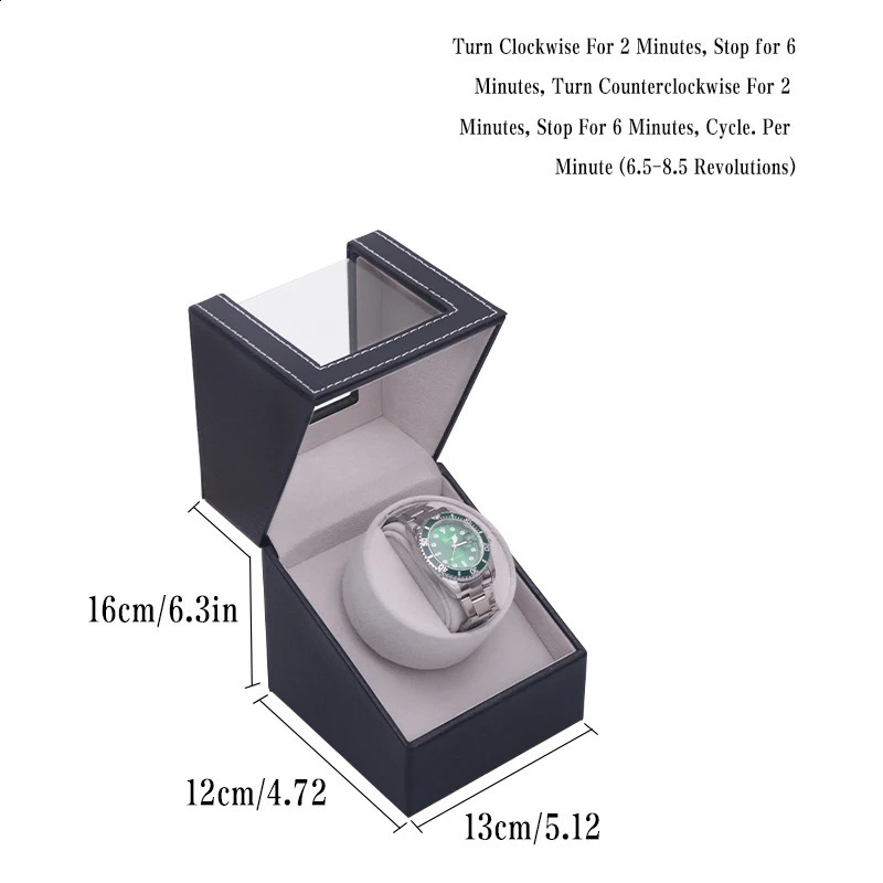 Automatic Watch Winder Litchi Pattern Watch Box inside Gray Automatic Winder The Standard of Successful People 241226