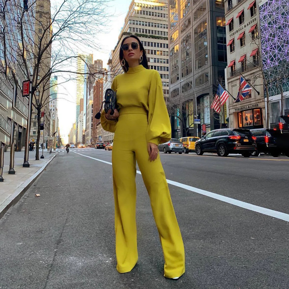 Autumn Long Sleeve Wide Leg Jumpsuit For Women Elegant Romper Vintage Streetwear Jumpsuits Office Women Jump Suit Woman 241225