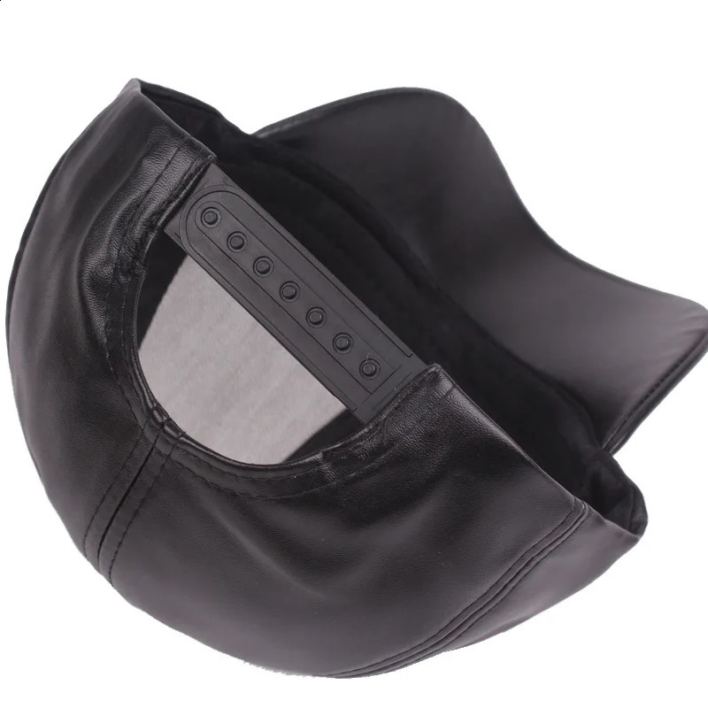 Women Men Hat PU Leather Baseball Cap Visor Light Board Solid Men Hip Hop Cap Outdoor Sun Hat Adjustable Sports Caps 241226