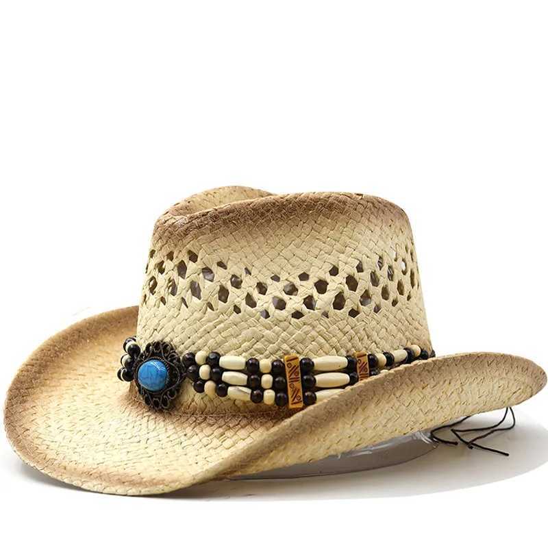 Western cowboy riding Str hat spray painted womens jazz top hat outdoor wide Brim travel performance Sunshade sun hat W241225
