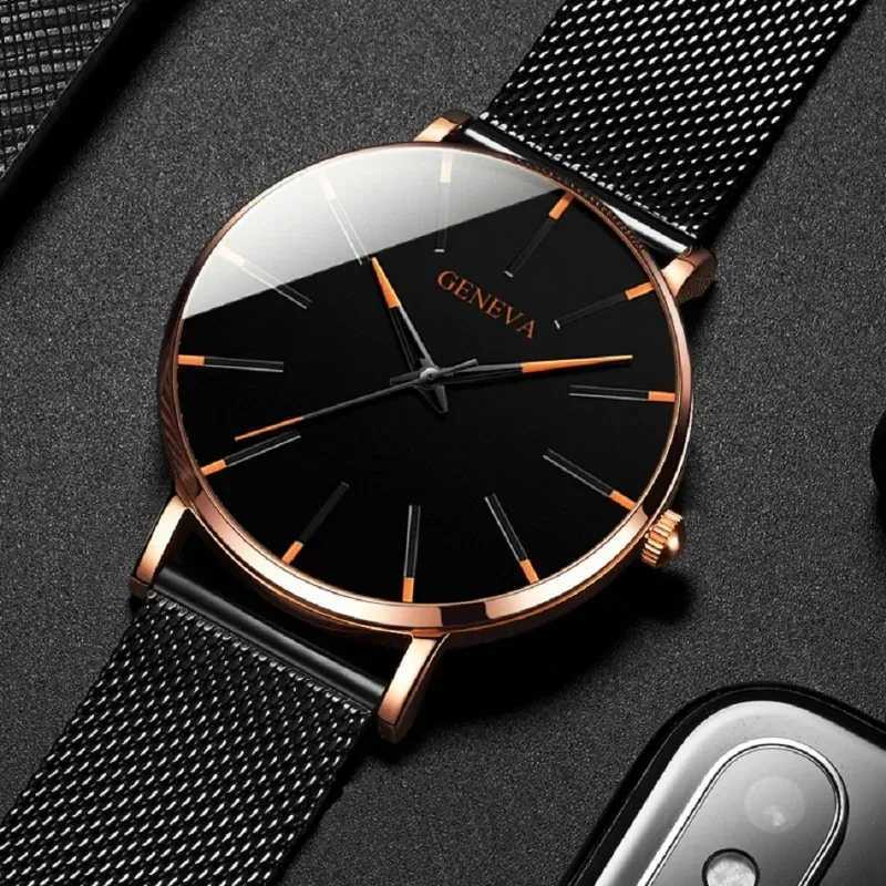Minimal Men Watch Fashion Slim Watch Simple Business Stainless Steel Mesh Band Quartz Watch Watches For Men Watch M241226