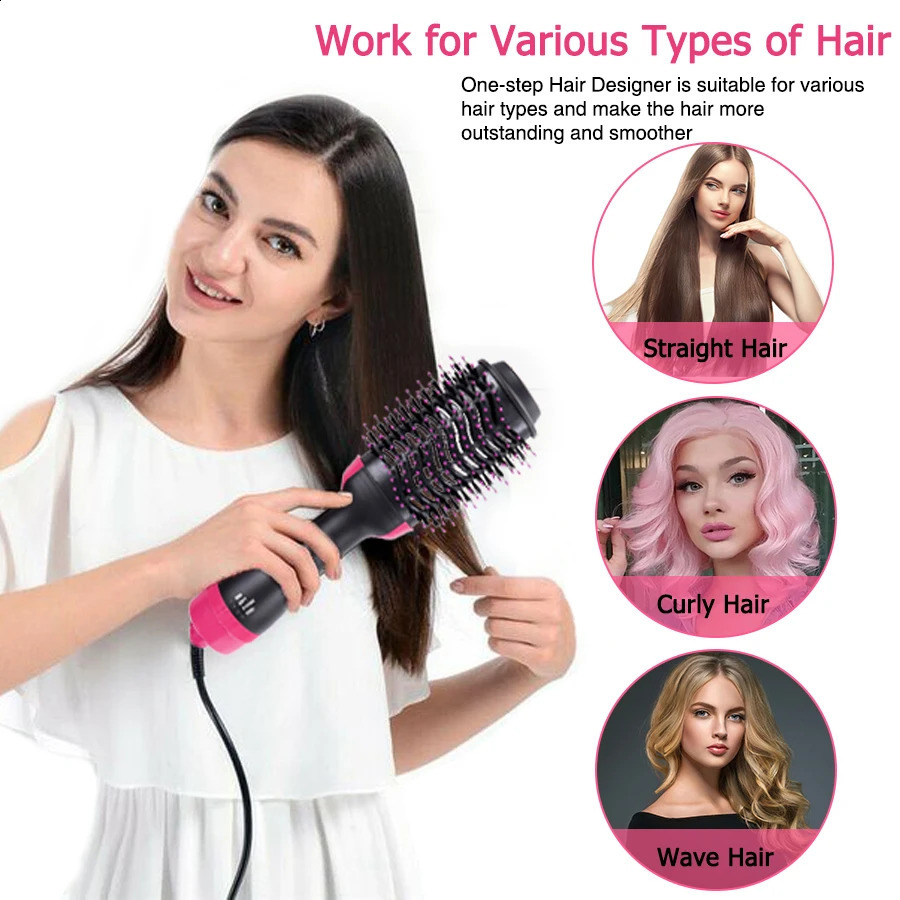 Multi-Function Hair Dryer Brush Blow Dryer Brush 4 In 1 Styling Tools Styler Volumizer Air Straightener Brush For All Hair 241225