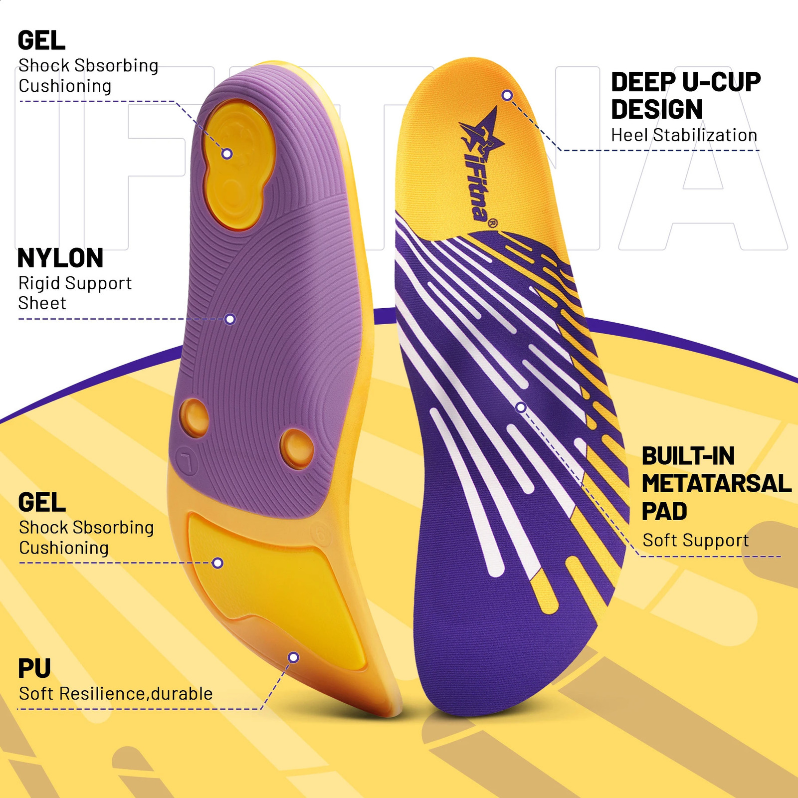 Arch Support Plantar Fasciitis Relief Insoles Heavy Duty Shoe Inserts Women Men Shoe Ortics Work Boots Sneakers 241226
