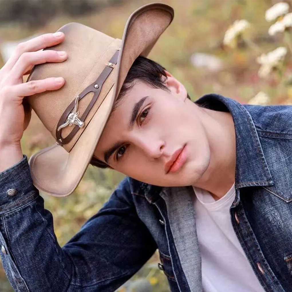 Sunshade Cowboy Hat Western Cowboy Hat Wide Brim Sunhat Party Travel Outdoor C Classic Retro W241225