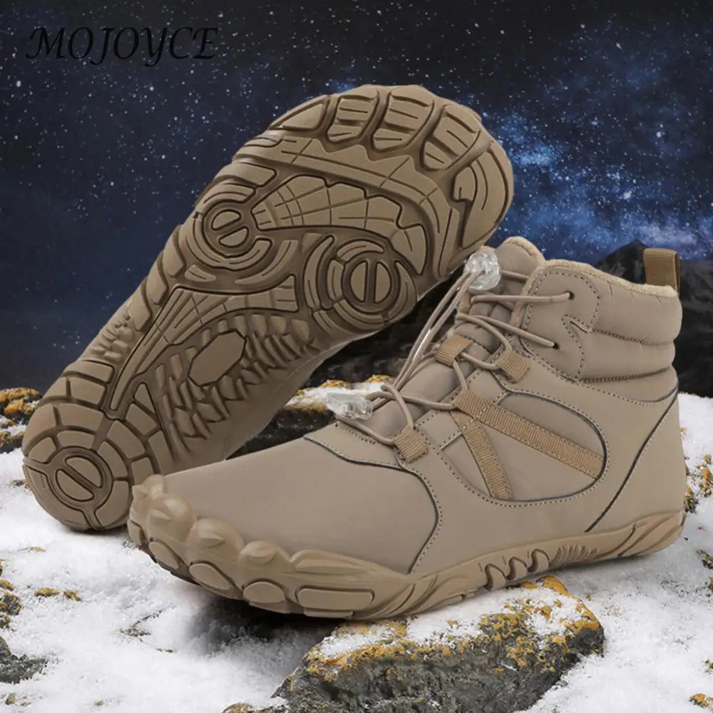 Winter Snow Boots Casual Barefoot Shoes Non Slip Thickened Ankle Waterproof High Top for Travel Climbing Hiking 241225