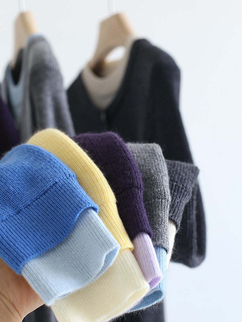 MYY2 Colored Knitted Sweater Combo - Seasonal Style Long Sleeves, Round Necked Overlay Tops for Cozy Wear