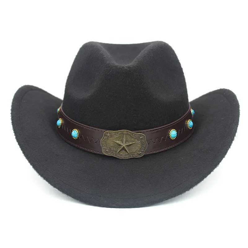 Mens Western cowboy hat fedora jazz trend party music festival cowboy hat W241225