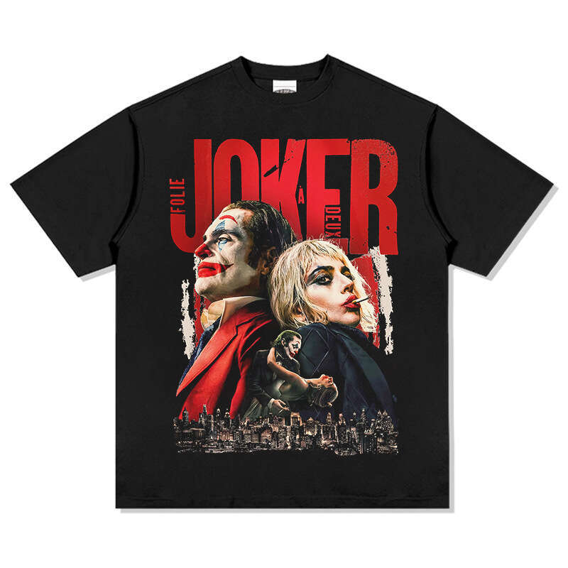 American Joker JOKER printed short sleeved T-shirt, loose and versatile, pure cotton round neck hooded sweatshirt