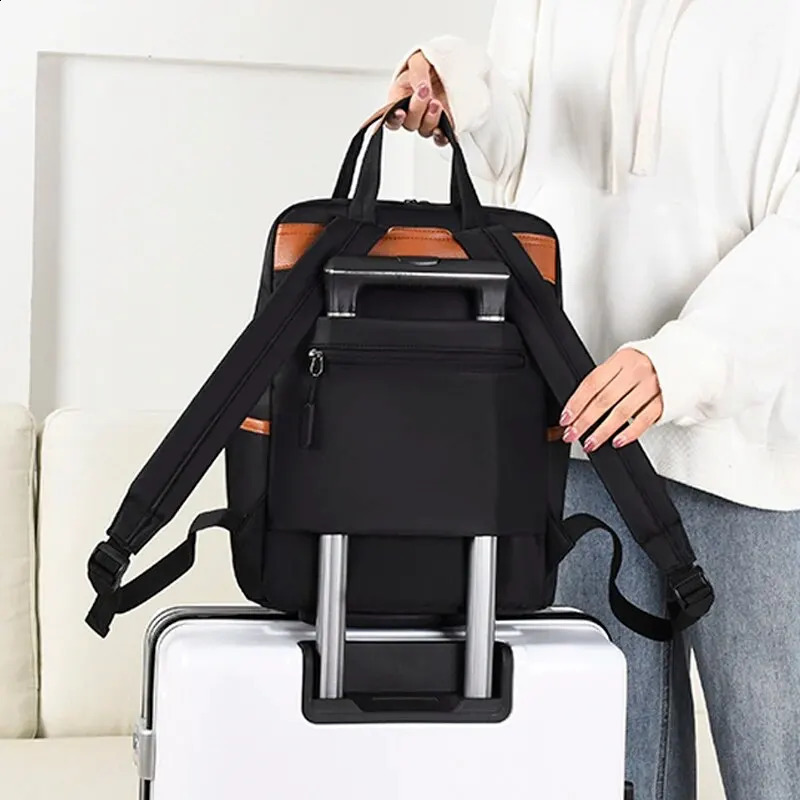 Women Computer Backpack Multifunctional Laptop Backpack Large Capacity Fashion Waterproof Oxford Student Travel Bag 241226