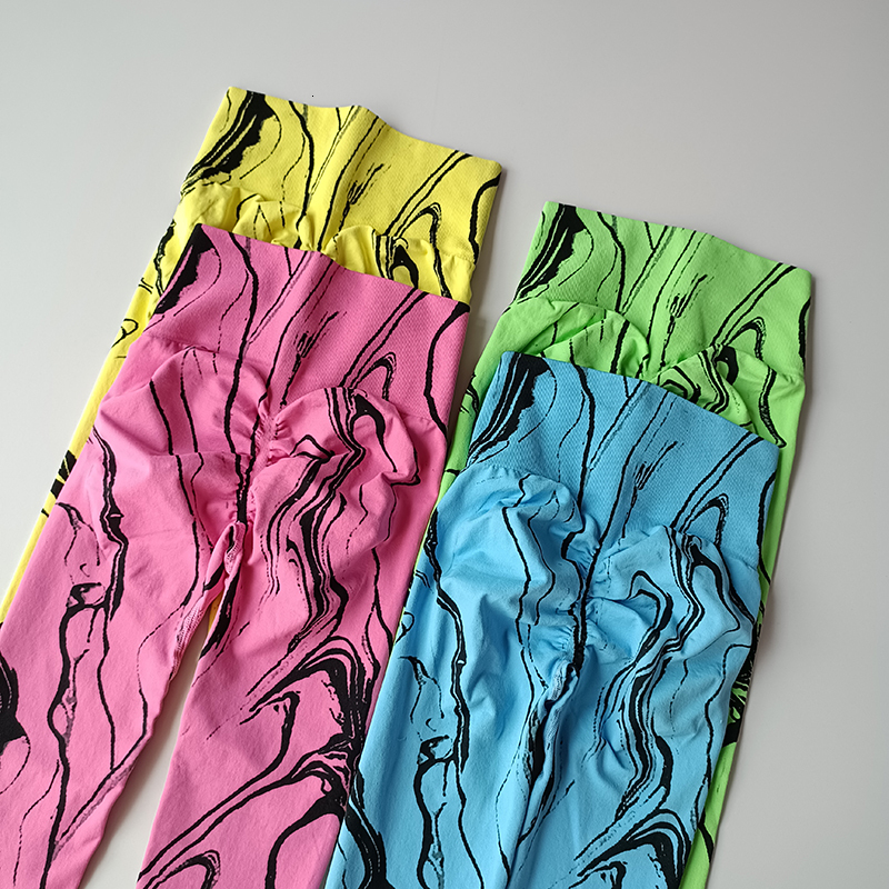 Printed Waist Leggings Seamless High Elastic Quick-Dry Running Legging Sports Hip Lifting Fiess Yoga Pants