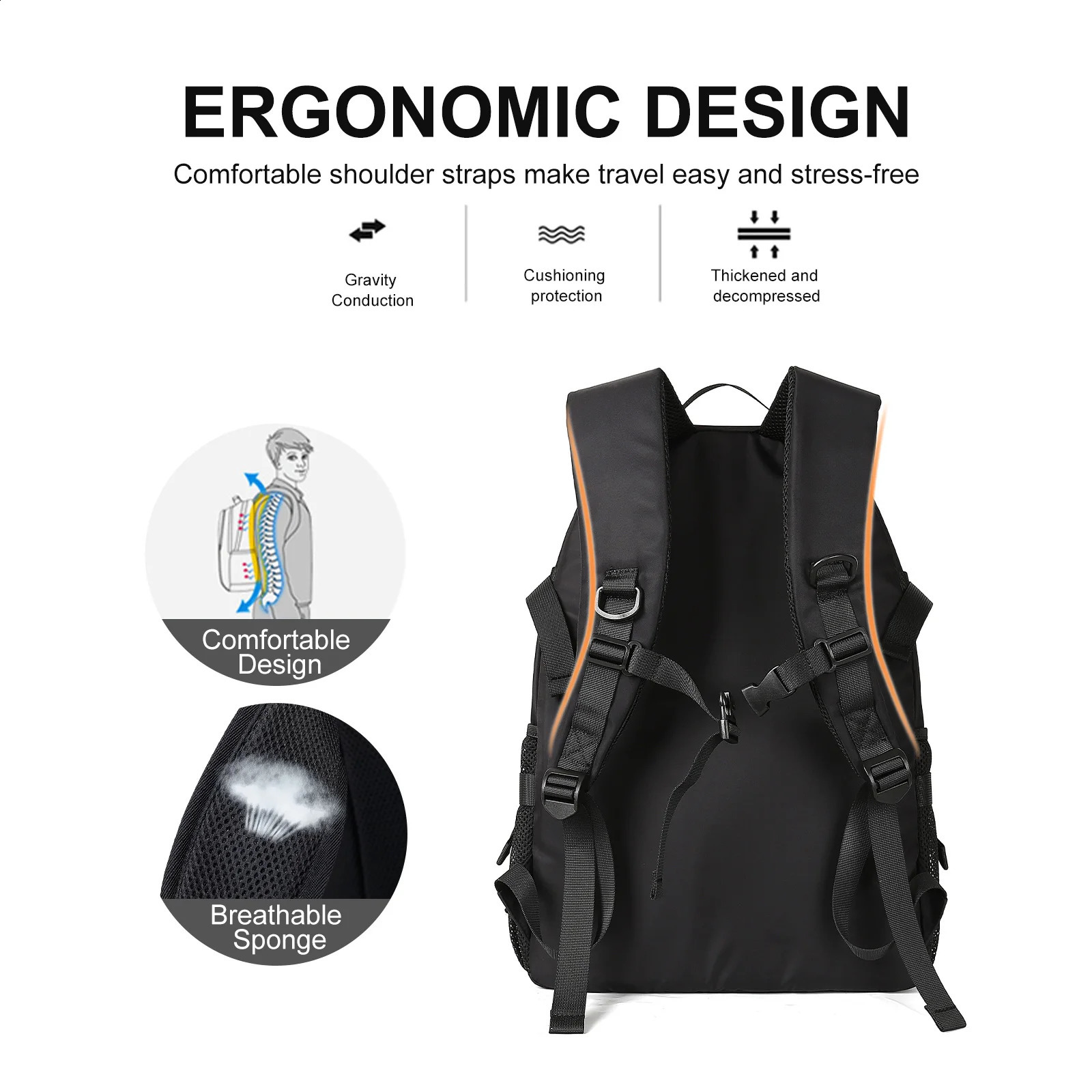 Travel Backpack for Men Large Capacity for Leisure Travel Outdoor Hiking Oversized Laptop Backpack Waterproof Backpack for Women 241226
