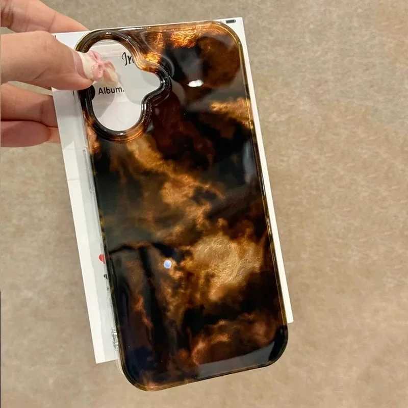 Vortex pattern amber black brown blend phone case For iPhone 11 12 13 14 15 16 pro max Z250207