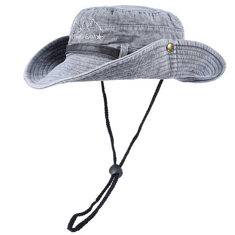 Panama Hat Mens Summer Outdoor Camping Sunshine Umbrella Beach Boonie Hat Belt Fisherman Fishing C W241225