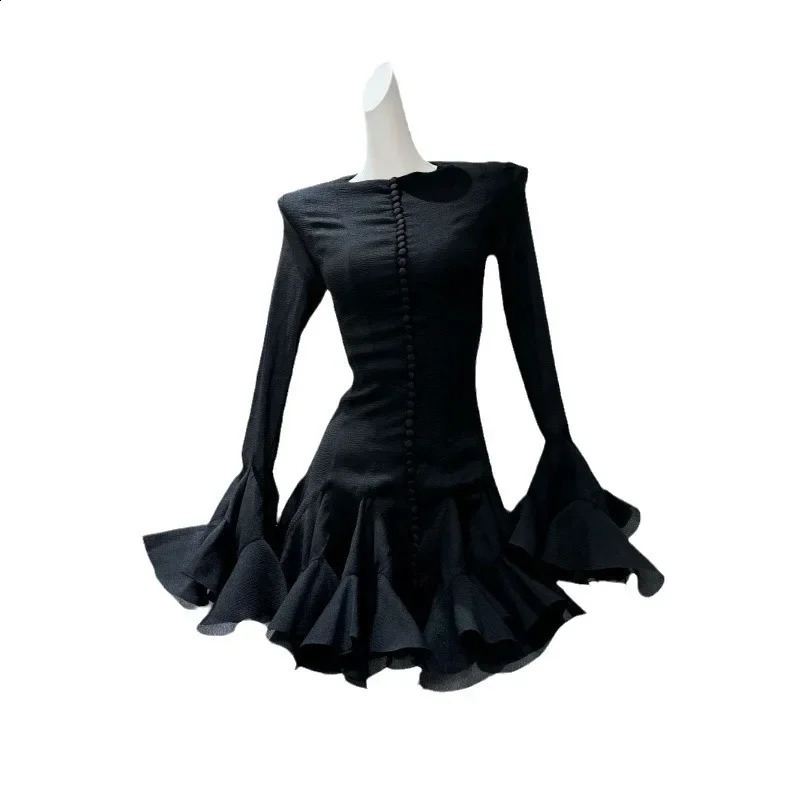 Tailor-made Slimming Long Sleeve Dress For Women Age-reducing Waist-fitted French Style Adult Gift Dress For Romantic Occasions 241217