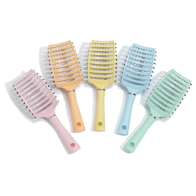 Women Wet Curly Detangle Hair Brush Hair Brush Scalp Massage Comb Hairbrush Bristle Nylon Salon Hairdressing Styling Accessories 241225