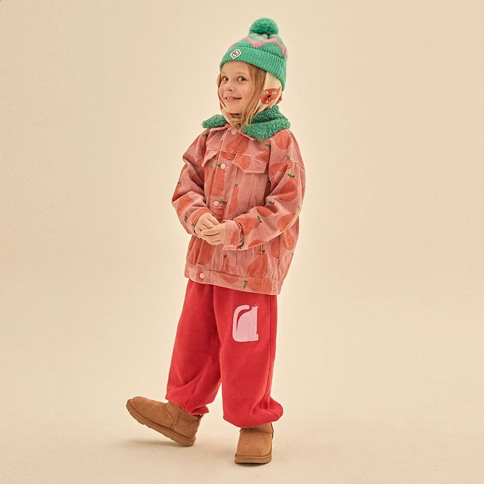 Baby Girl Clothes JM Korean Winter Boys Coat and Pants Cute Cartoon Kids Sweater Toddler Outfit Set 241225