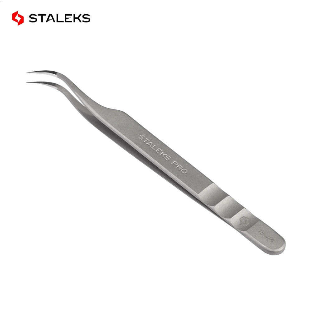 STALEKS PRO TE-41-1 Wave Pattern Embossing Tweezers Grafting Eyelashes Blooming ESD High Precise Hyper Fine AISI 241223