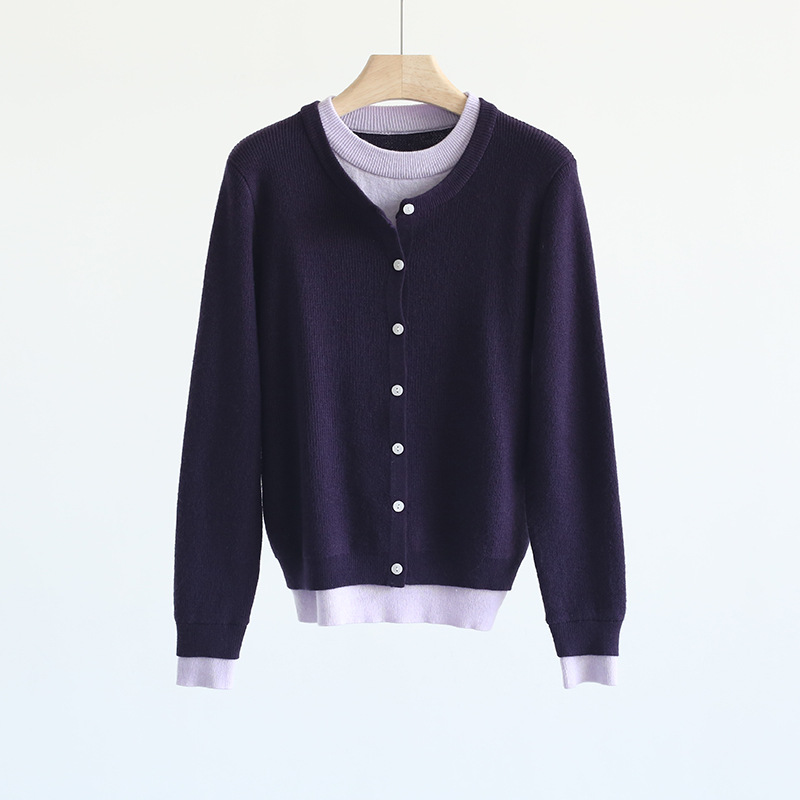MYY2 Colored Knitted Sweater Combo - Seasonal Style Long Sleeves, Round Necked Overlay Tops for Cozy Wear