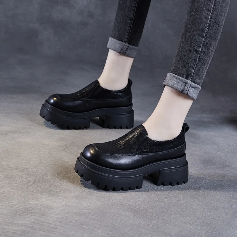 Koznoy 6cm Suede Cow Genuine Leather Ankle Boots Women Autumn Chelsea Flats Spring Mary Jane Platform Wedge Pumps Shoes 241225