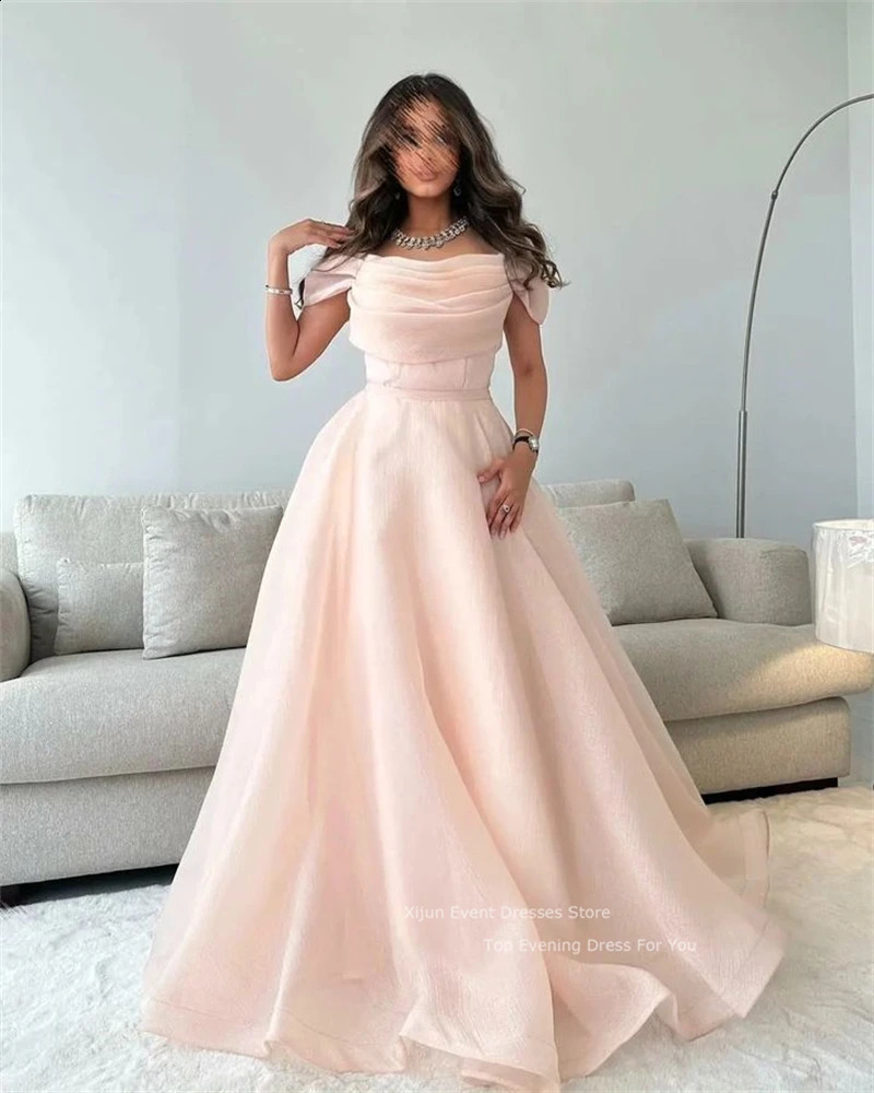 Xijun Blush Pink Prom Dresses A-Line Floor Length Party Dresses Long Evening Dresses Saudi Arabric Prom Gowns For Women 241223