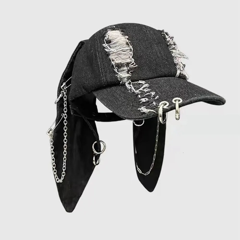 2024 fashion Girl Jeans Long Rabbit Ears Cowboy Baseball Hat Wash Graffiti Hip Hop Cap Women Men Party Team Baseball Cap 241225
