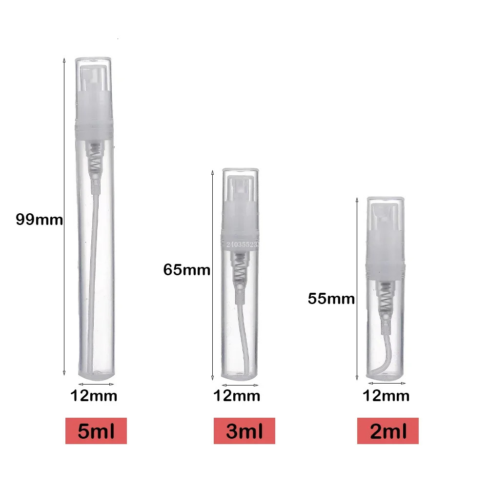 60/120 Pcs 2ml/3ml/5ml Plastic Spray Bottle Cosmetic Atomizer Perfume Bottle Atomization Vaporization Spray Liquid Container 241225