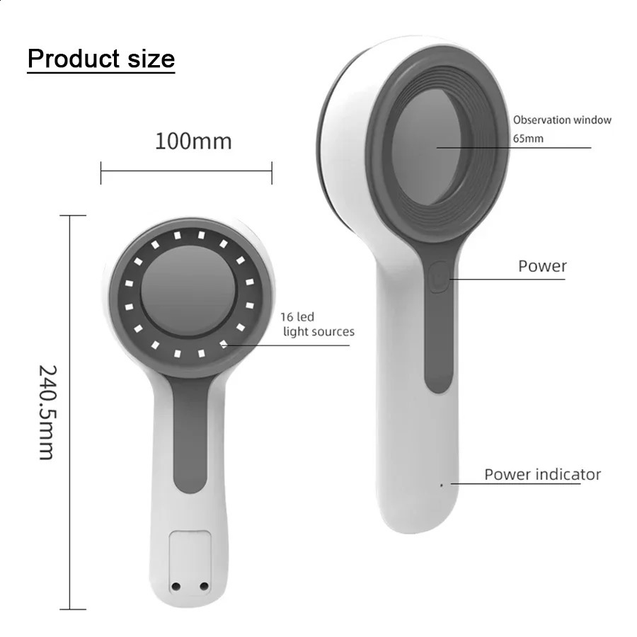 Handheld Woods Lamp for Skin Analysis Examination Test Lamp Wired and Wireless Skin Analyzer Machine Skin Care Tools 241226