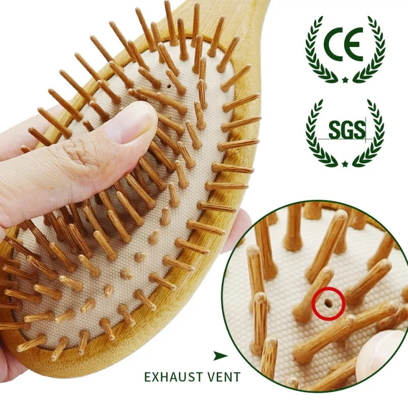 Personalized Wide Tooth Wood Combs for Hair Massage Scalp Bamboo Hair Brush Women Custom Styling Hair Comb Detangling HairBrush 241225