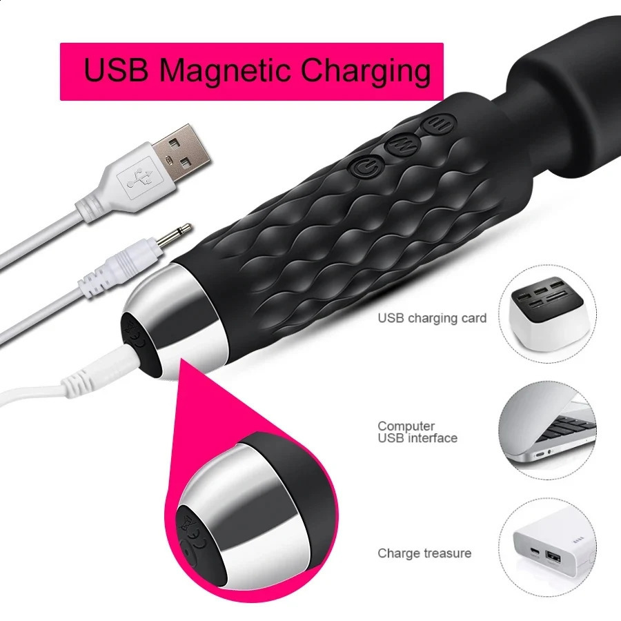 Powerful Magic Wand Vibrators for women Clitoris Stimulator AV Stick G Spot Massager Female Masturbator Sex Toys Woman 241226