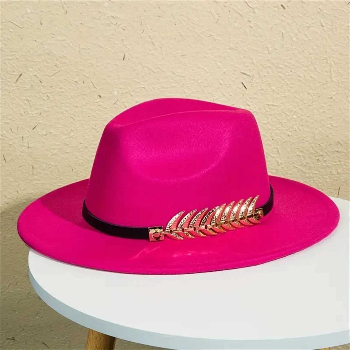 A Western womens denim hat classic tweed plain sun dress retro lightweight jazz hat suitable for both men and women W241225