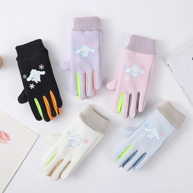 510 Years Childrens Winter Gloves SkinFeel Warmed Lined Mittens Kids Boys Girls Cute Cartoon Outdoor NoSlip Riding 241225