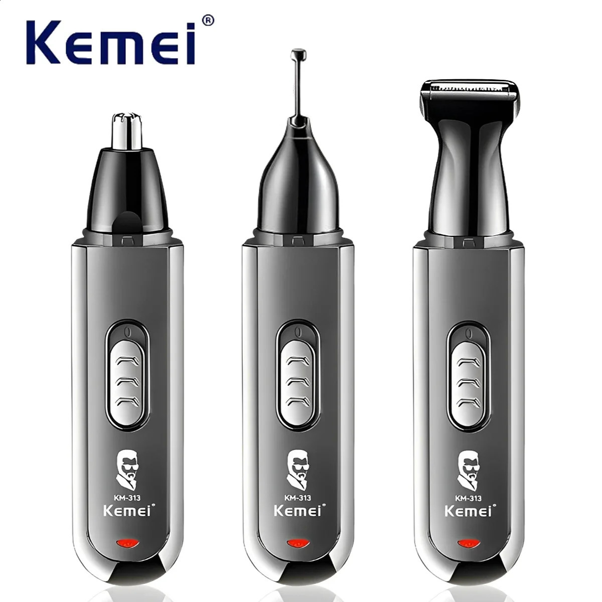 Kemei 3 IN 1 Eyebrows Trimmer Nose Trimmer Electric Replaceable Hair Remover Professional Ear Trimer Hair Shaver KM-313 241226