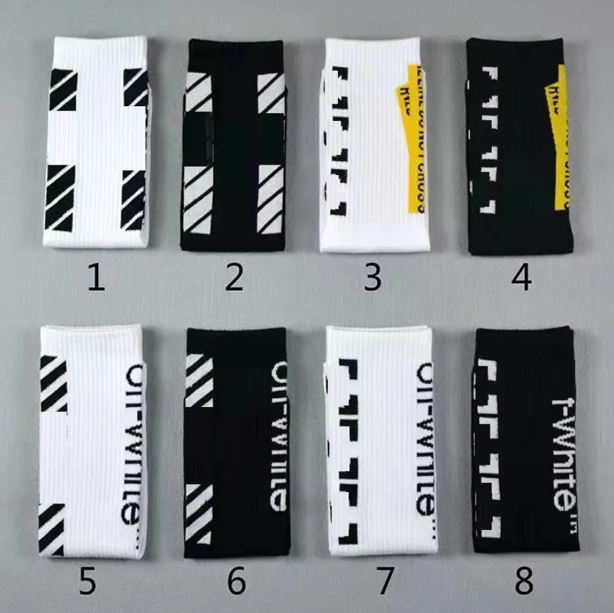 Fashion Designer Streetwear Socks Women Men High Quality Cotton All-match Printing Breathable Black White Mixing Football Basketball Sports Socks