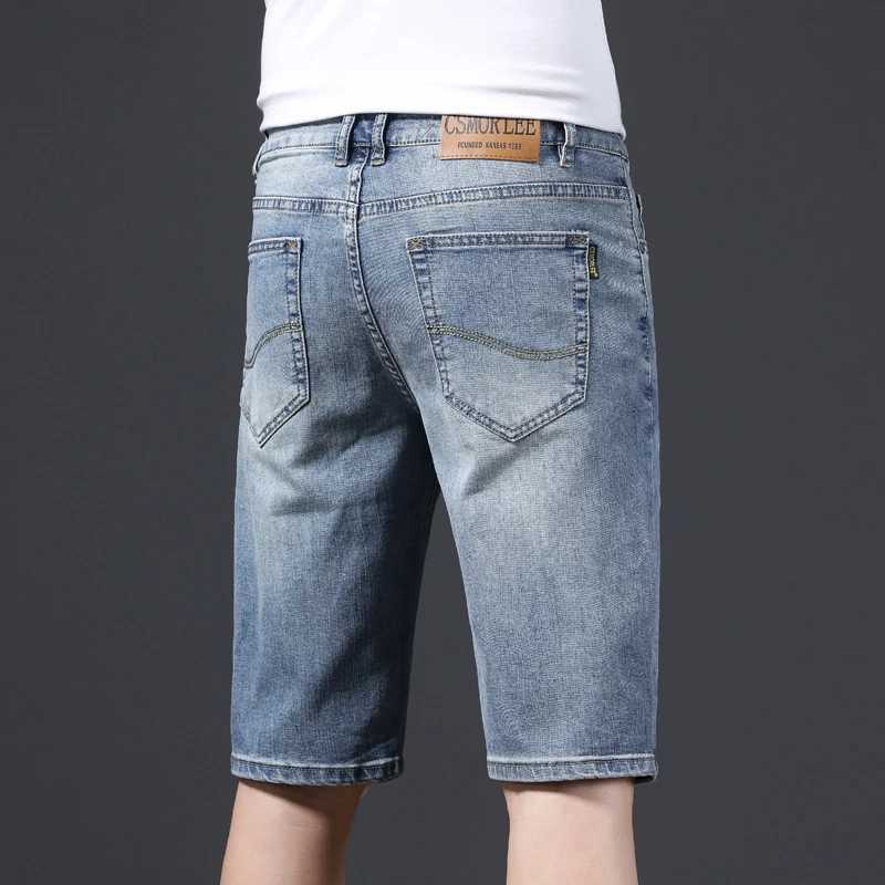 Summer brand stretch thin Bermuda mens denim jeans mens knee length soft Ropa Hombre shorts W241226