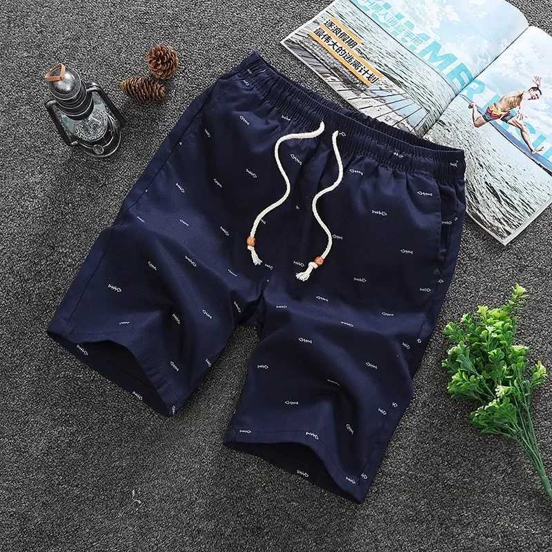 2024 Summer Mens shorts Casual Loose Cropped Trousers Sports Shorts Loose Knit Straight Casual Pants Cotton Short Pants New 4XL W241226