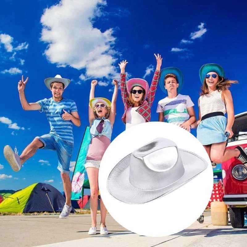 Sparkling Cowboy Hat Aurora Sparkling Wild Singles Party Disco Shining Cowboy Hat Actor Disco Hat W241225